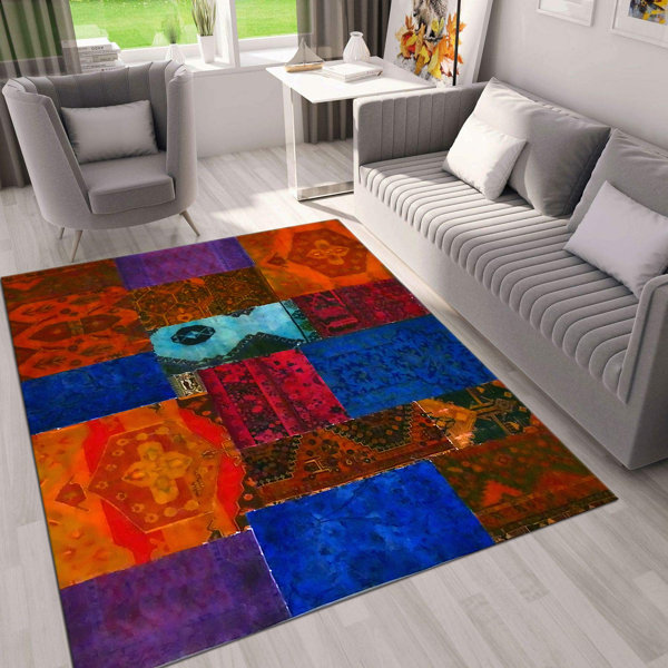 Latitude Vive Colley Handwoven Wool and Cotton Red/Blue/Black Rug